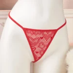 Babydoll Lingerie Damen Rot Spitzen-Transparent Nachthemd – Bild 6