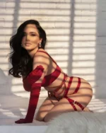 Dessous Set rot 8-teilig mit Brust Hosenträger für Damen – Bild 3