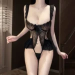 Toucheart Sexy Embroidered Jumpsuit Lace Playsuits Women Sheath Hollow Out Lingerie Ruffles Jumpsuits Transparent Sexy Bodysuits – Bild 5