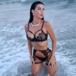 Spitzen Lingerie Set 4-teilig BH Slip Strumpfhalter mit Peplum Rock – Bild 4