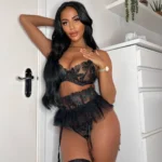 Dessous-Set 3-teilig Blumenstickerei BH Höschen Mesh Rüschen Schößchen – Bild 2