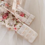 Damen Blumenstickerei Spitzen Unterwäsche Set 2-tlg transparent BH Slip – Bild 5