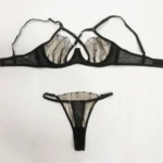 Spitzen BH Set mit String aus hauchdünner Spitze in französischem Stil – Bild 6