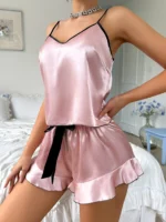 Sexy Slip-Kleid Home Wear Damen Sommermode Weste Shorts Set Home Silk Ice Silk Pyjamas – Bild 6