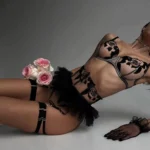 Krasapt Neue Floral Stickerei Dessous 2Pcs Sets Sexy Unterwäsche Frau Bh Und Panty Sets Mit Oberschenkel Ring Exotische Intime set