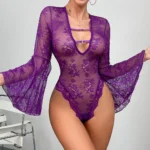 MIRABELLE Kinky Bodysuit Fantasy Trumpet Sleeve Fetish Sexy Hot Lingerie Body Naked Erotic Costume Sissy See-Through Tights – Bild 5