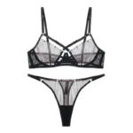 Spitzen BH Set mit String aus hauchdünner Spitze in französischem Stil – Bild 5