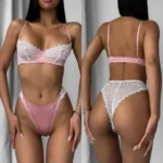 Spitzen BH Höschen Set Ultrathin Push-Up Damen Dessous Romantisch Erotik Zweiteiler