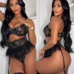 Dessous-Set 3-teilig Blumenstickerei BH Höschen Mesh Rüschen Schößchen