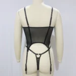 Erotische Dessous Spitzen-BH mit String transparent Damen-Lingerie floral – Bild 6